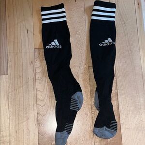 Adidas Black and White Athletic Socks with Signature Stripes